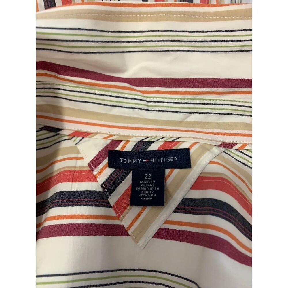 Tommy Hilfiger Women’s Striped Shirt Size 22 Long SLeeve - Picture 10 of 12